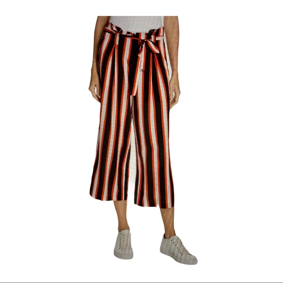 L’AGENCE Samira Stripe Paperbag Waist Pants Size 2 - Picture 3 of 13